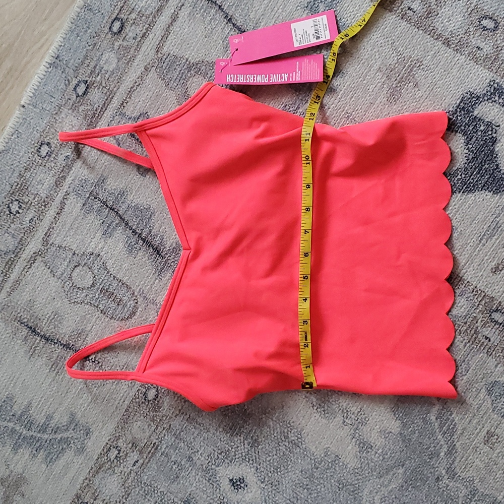 NWT Lilly Pulitzer Luxletic Cassis Scallop Bra Tank In Spicy Coral Top SzS - Picture 5 of 11